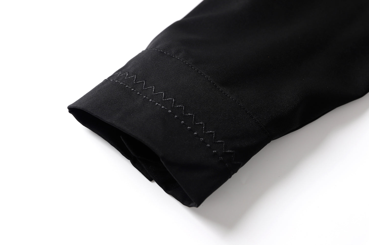 Qamis - Emirati Black with tie embroidery